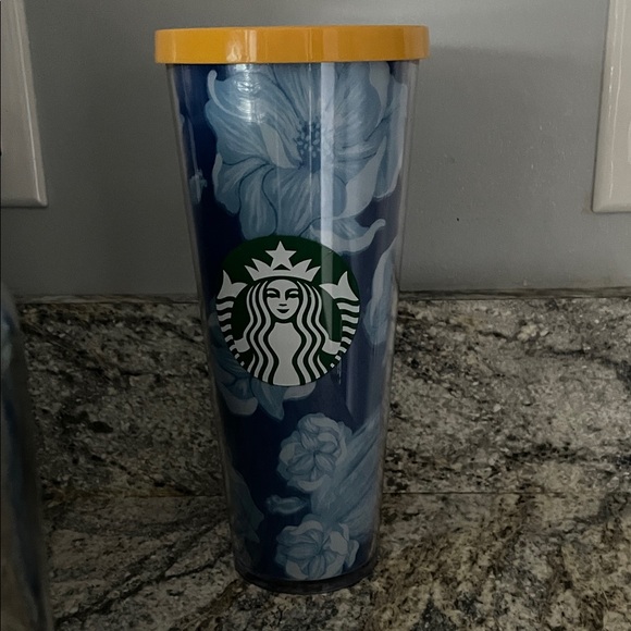 Starbucks Other - Starbucks Blue Tumbler with Yellow Lid